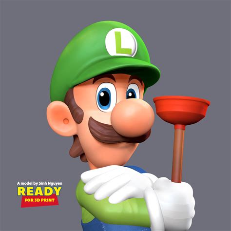 Luigi The Super Mario Bros 3d Model By Sinh Nguyen