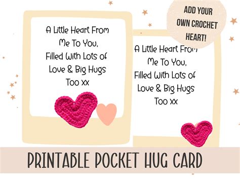 Printable Crochet Poem Template Bundle Crochet Pocket Hug Etsy