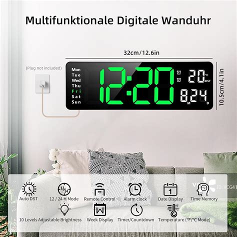 Koolertron Reloj Digital Led Reloj Digital De Pantalla Grande De