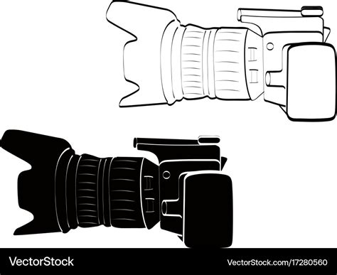 Side view white and black camera vintage icon Vector Image