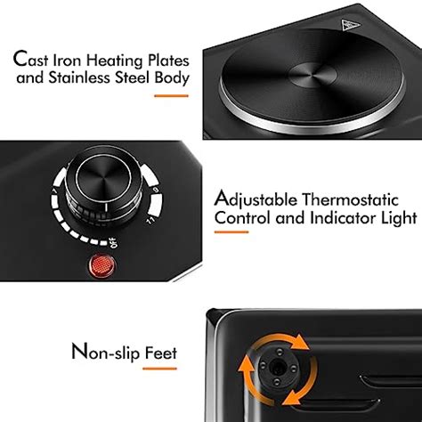 CUSIMAX Hot Plate Single Burner Electric Cooktop W Electric Burner Hot Plate For Cooking