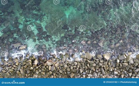 Aerial View of Pebble Beach with Blue Sea Stock Footage - Video of ...