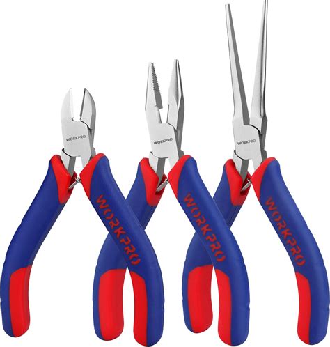 WORKPRO 3 Piece Mini Pliers Set Amazon Co Uk DIY Tools