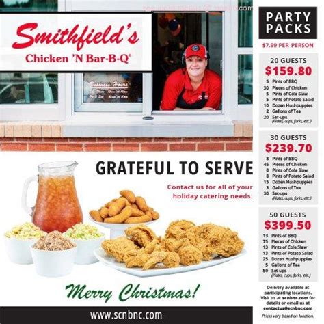 Menu At Smithfields Chicken N Bar B Q New Bern Ml King Boulevard