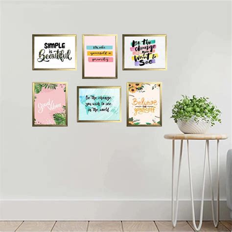 6 Pack Inspirational Quote Frames Set Frame World