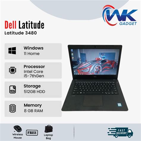 Dell Latitude 3480 7th GEN Core I5 7200U 8GB HDD 512GB