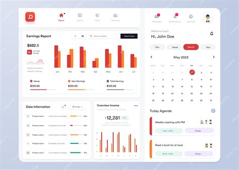 Premium Vector Ui Ux Infographic Dashboard Ui Design With Graphs