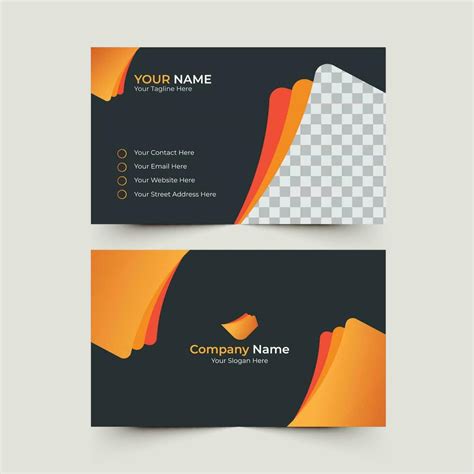 Black And Orange Business Card Name Card Template 30727355 Vector Art