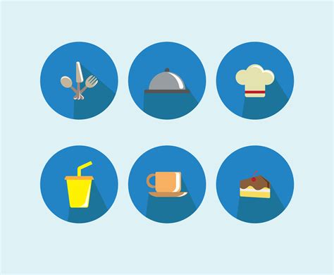 canteen icons vector  vector art  vecteezy