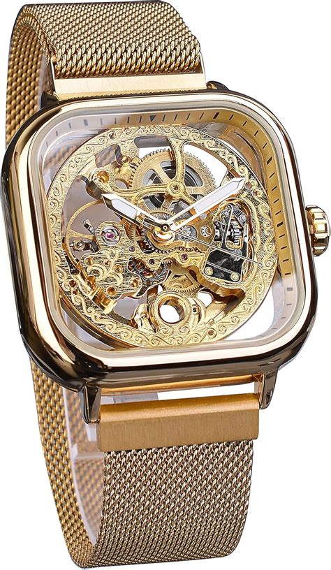 Forsining Reloj Autom Tico De Pulsera Mec Nico Dorado Para Hombre