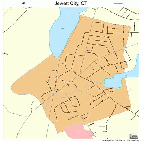 Jewett City Connecticut Street Map 0939940