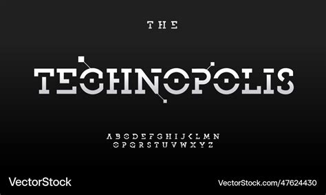 Stencil-style alphabet bold serif letters robust Vector Image