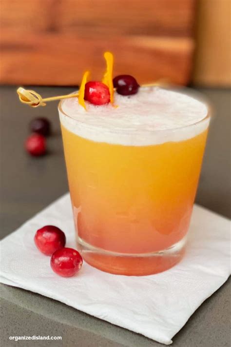 Cranberry Orange Whiskey Sour Organized Island