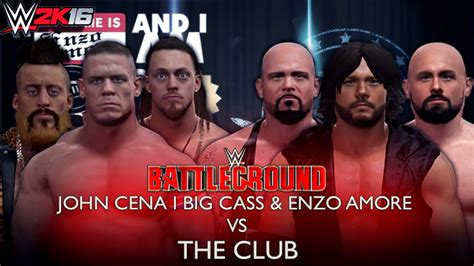 Wwe 2k16 Battleground 2016 John Cena Enzo Amore And Big Cass Vs The Club