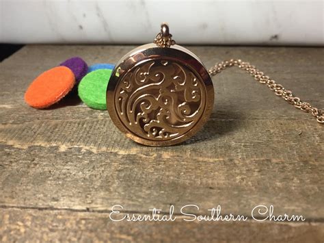 Essential Oil Diffuser Necklace Rose Gold Stainless Steel