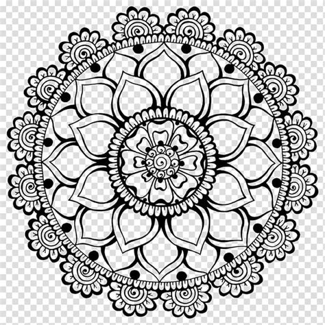 black and white mandala illustration, Henna Mehndi Art, mehndi ...