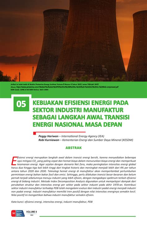 PDF KEBIJAKAN EFISIENSI ENERGI PADA SEKTOR INDUSTRI MANUFAKTUR