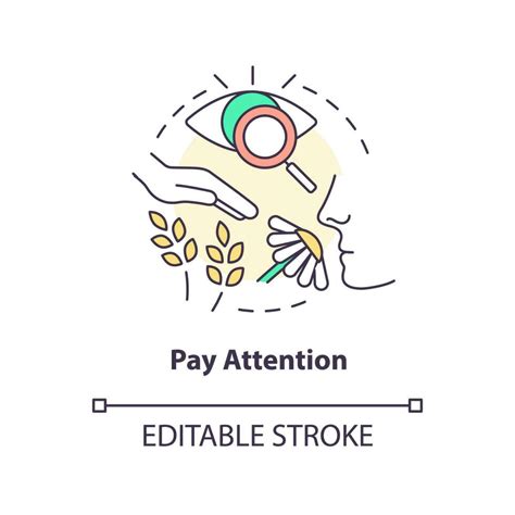 Pay Attention Concept Icon Mindfulness Exercise Abstract Idea Thin