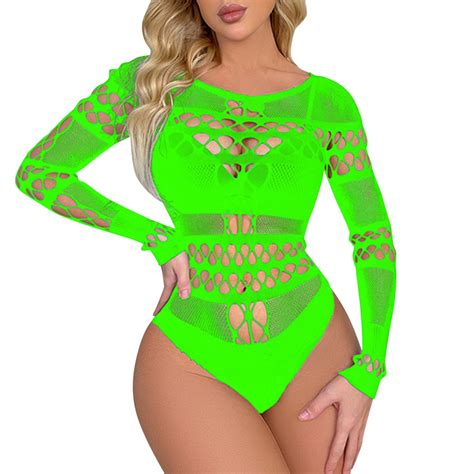 AdBFJAF Plus Size Lingerie Set Crotchless Women Lingerie Long Sleeves