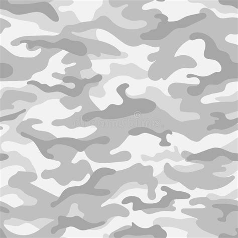 Pale Gray Military Camouflage Seamless Pattern Vector Stock Vector