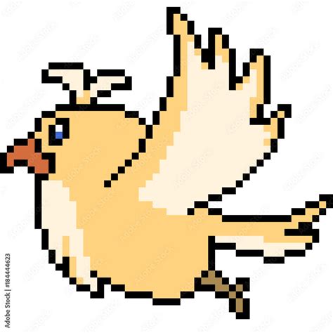 Vector Pixel Art Bird Fly Stock Vector Adobe Stock