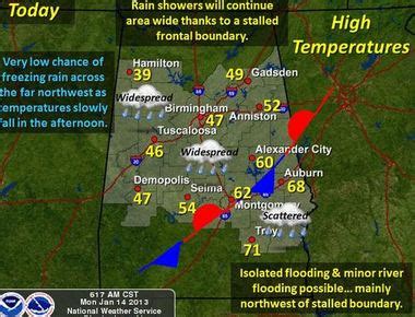 Montgomery weather: Afternoon rain likely, high near 62 degrees Monday ...