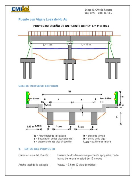 Proyecto Puente Viga Losa Ingeniería Materiales