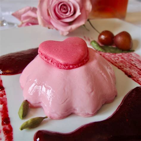 Rose Panna Cotta With Cherry And Cardamom Coulis Mad About Macarons