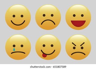 Set Emoticons Icon Pack Emoji Isolated Stock Vector Royalty Free