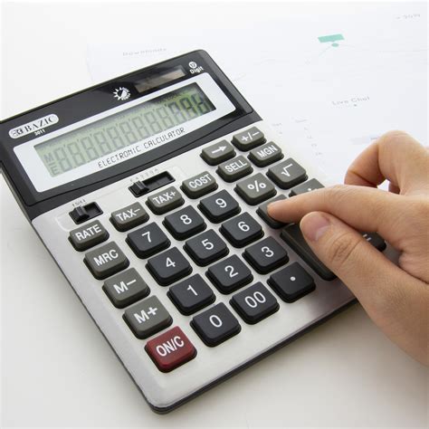 BAZIC 12 Digit Desktop Calculator W Profit Calculation Tax Functions