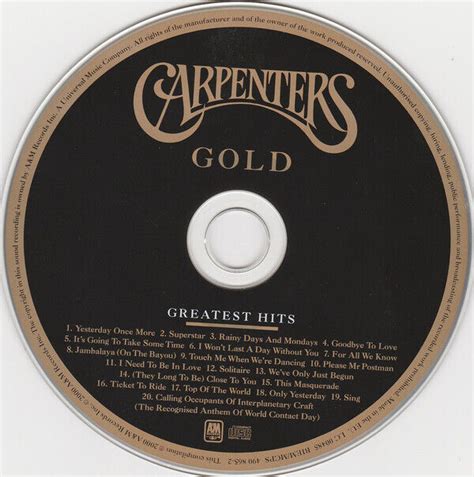 Carpenters Carpenters Gold Greatest Hits CD Comp EBay