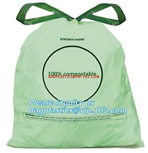 Drawstring 100 Eco Friendly Direct Manufacturing Factory Compostable