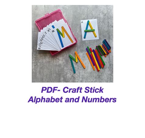 PDF Craft Stick Alphabet and Numbers Activity Cards Instant - Etsy