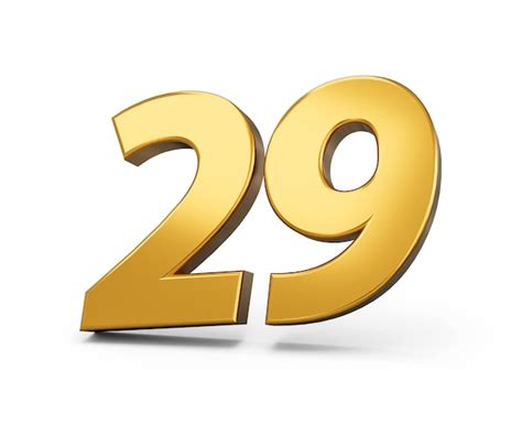 Premium Photo Gold Number 29 Twenty Nine Isolated White Background