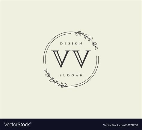 Initial Vv Beauty Monogram And Elegant Logo Design