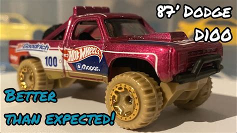 Hot Wheels 87 Dodge D100 K Case Review And Showcase Better Than Expected YouTube