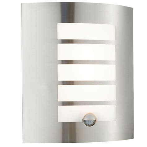 Saxby Lighting 75931 Bianco Led Pir 1lt Wall Ip44 7w Warm White Brushed Stainless Uk