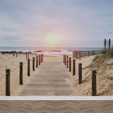 Fotobehang Houten Pad Naar Strand Op Maat Youpri