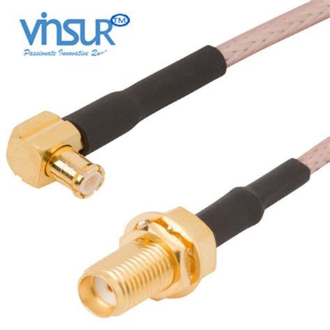 MCX Right Angle Male to SMA Straight Bulkhead Female RG-316 Cable ...