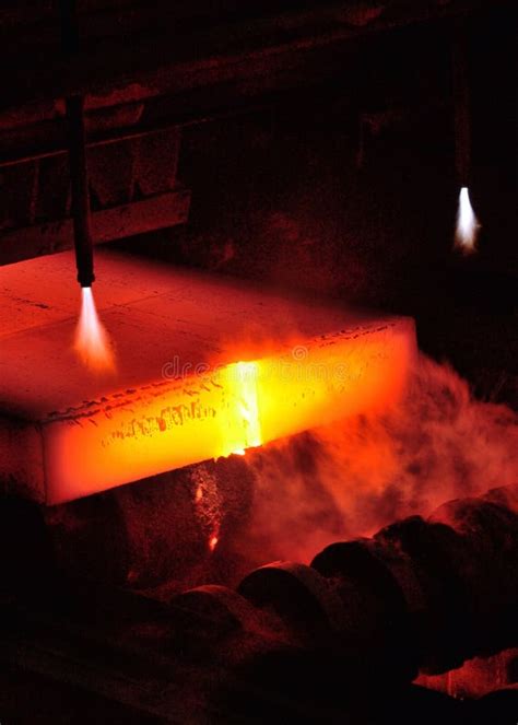 Gas Cutting Of The Hot Metal In A Plant Stock Image Image Of Factory Diversification