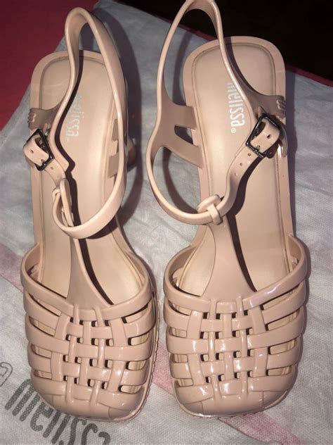 Melissa Salto Alto Grosso Nude Rosé Original Sandália Feminina Melissa Usado enjoei