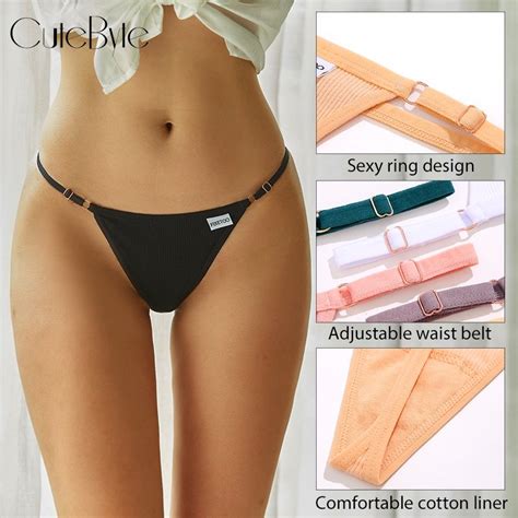 Cutebyte Pcs Set Women Cotton Thongs Low Rise Bikini Panty Sexy T Back Underwear Solid Color G