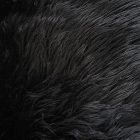 Black Luxury Long Pile Faux Shaggy Fur Fabric Sold By The Etsy