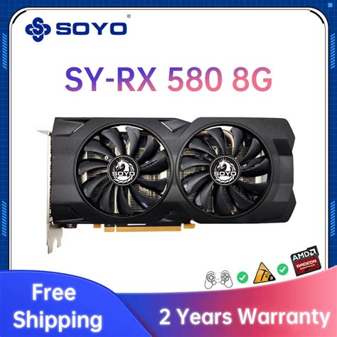 Soyo Graphics Card Amd Rx580 8gb 2048sp Games Gddr5 256bit Pci Express