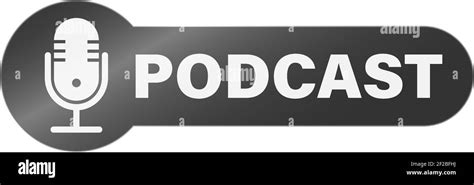 Logotipo De Podcast En Blanco Y Negro O Símbolo Con Icono De Micrófono