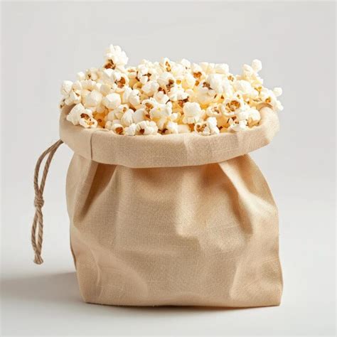 Hot Popcorn Bag On White Background Premium AI Generated Image