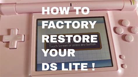 Easy Tutorial How To Factory Restore Your DS Lite YouTube