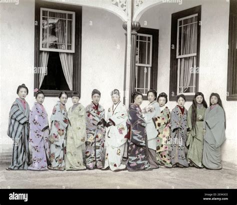 Late Th Century Photograph Group Of Prostitutes Sex Workers Japan Stock Photo Alamy