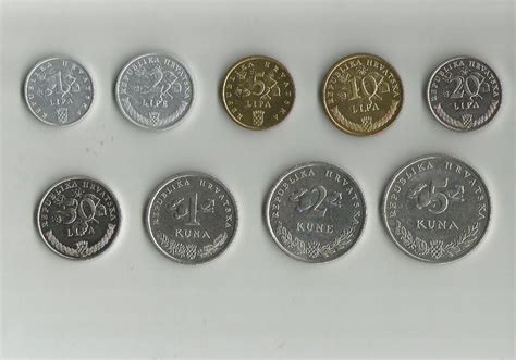 Croatian coins Kuna and Lipa set 9 pcs