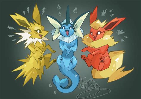 Jolteon Vaporeon And Flareon By Izapug On Deviantart